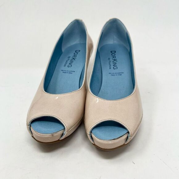 DorKing by Fluchos Heels Platform Shoes Womens 39 Beige Nude Open Toe - Picture 5 of 11